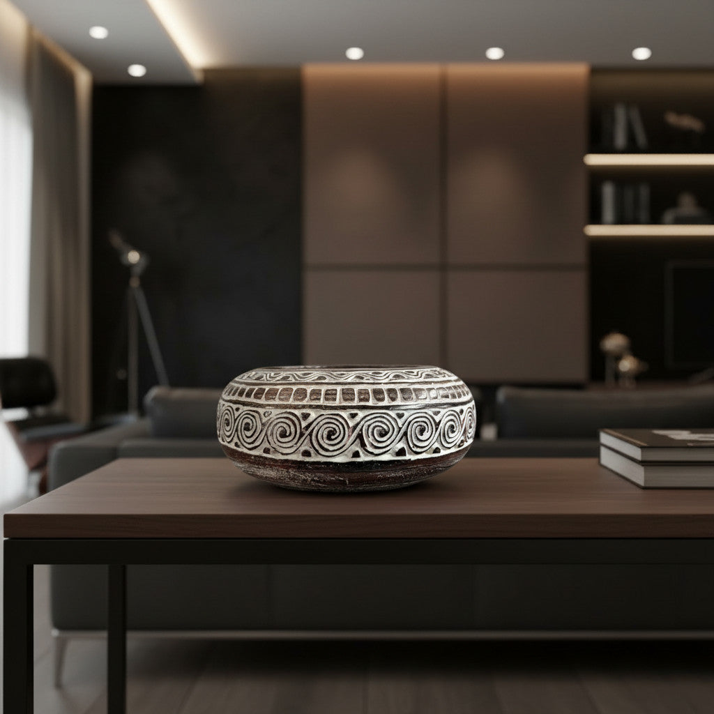 Wooden Bowl Carving | Purple Washed