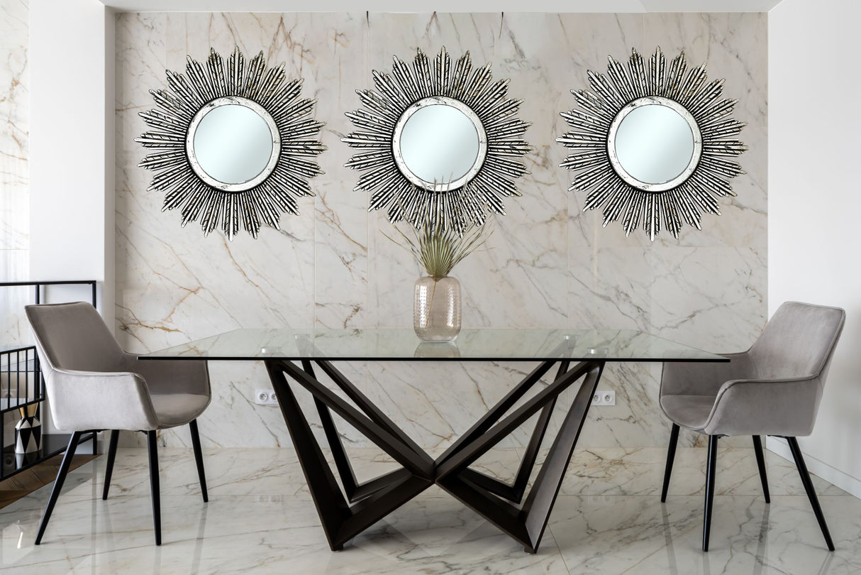 Trento Round Mirror | Silver Wash