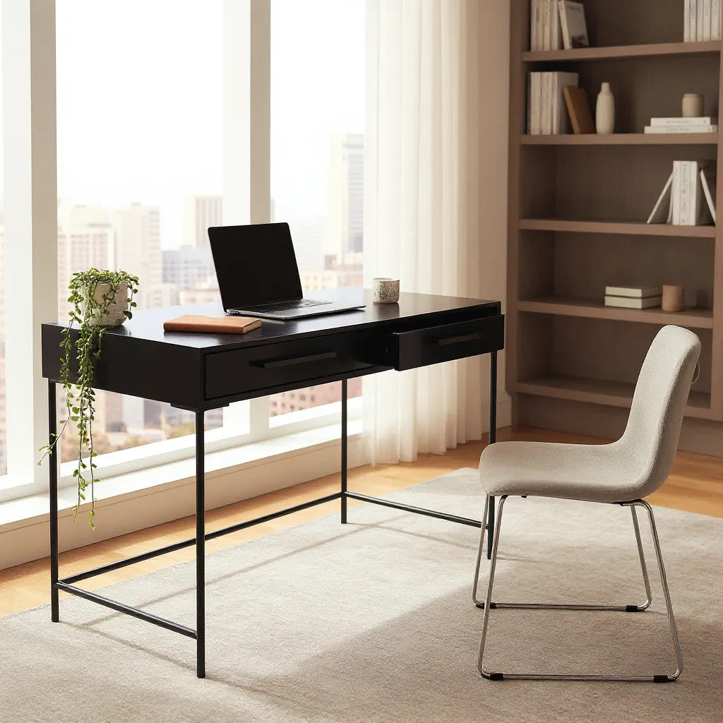2 Drawer Console-Desk | Black