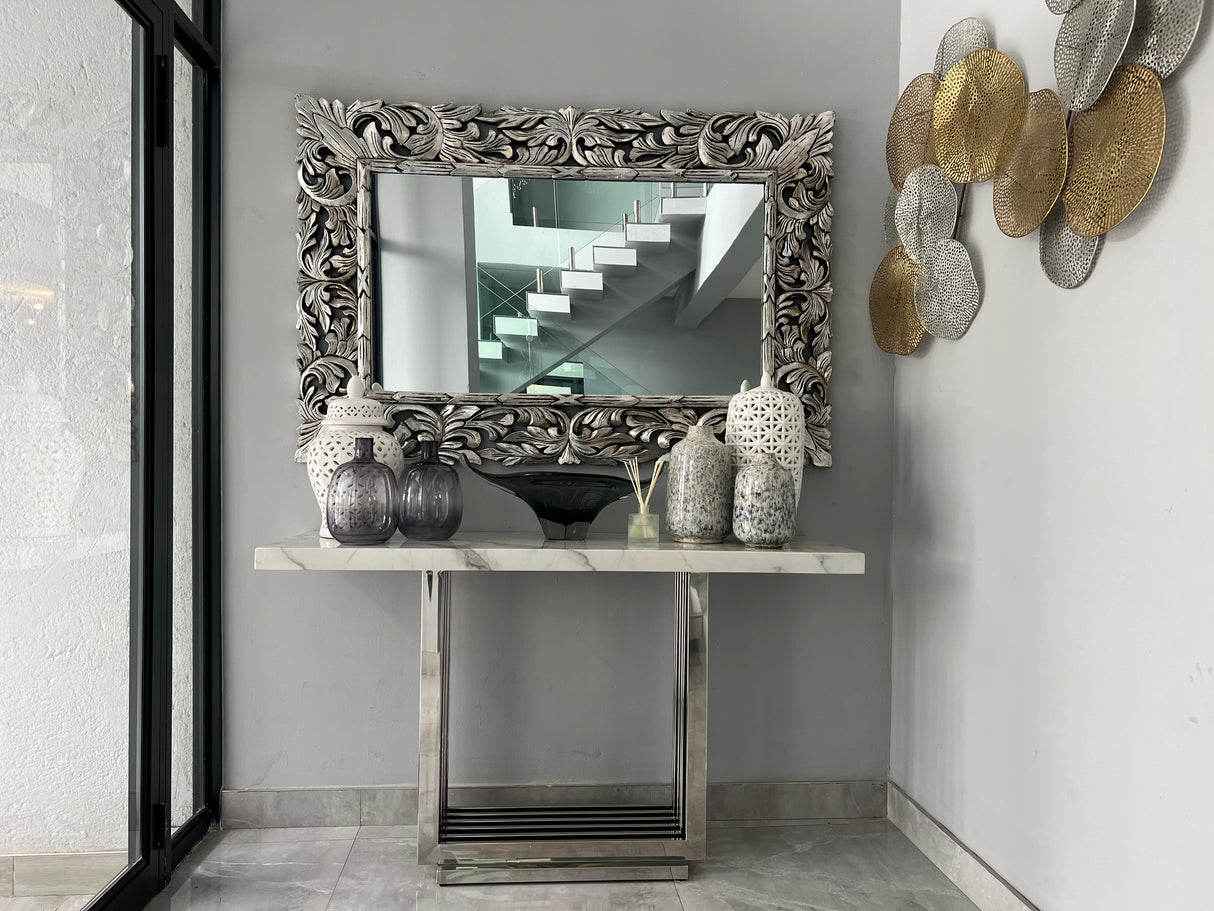 Renaissance Mirror | Silver Antique 100x150