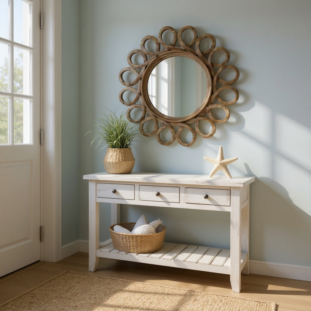 Wooden Round Mirror | Dark