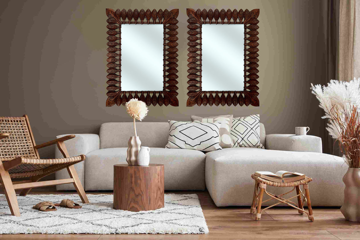Catalina Mirror, Rectangular | Dark Brown Large Wall Mirror
