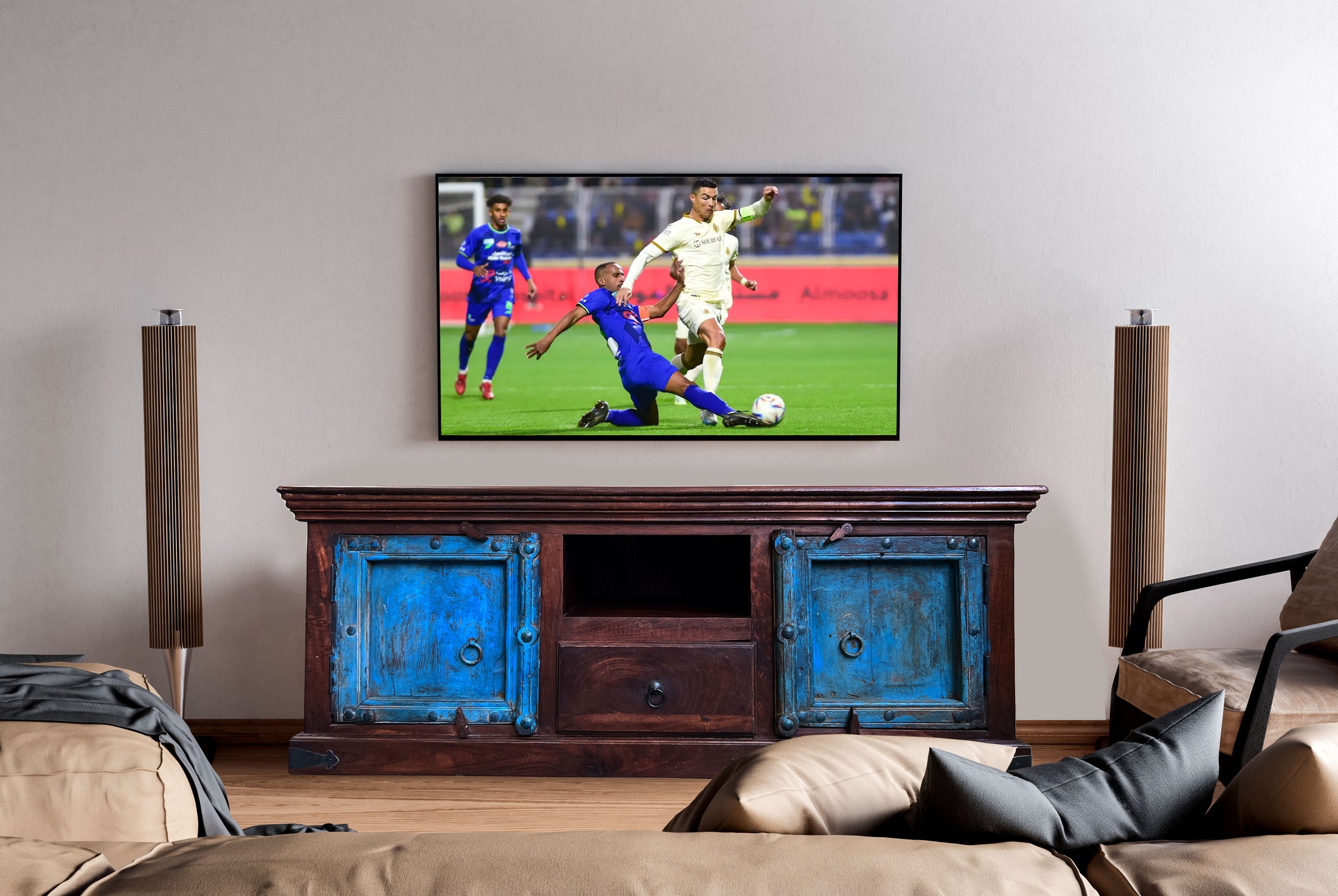 WDN Plasma TV Stand | Blue Doors