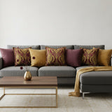 Scatter Cushion | Purple & Green Damask Pattern | House Range