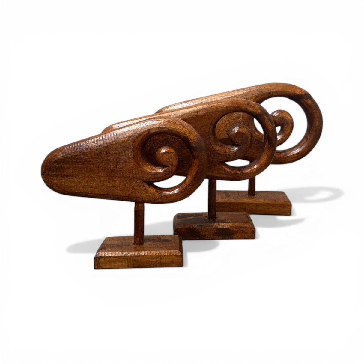Sculpted Spiral Wooden Décor Collection | DARK GREY