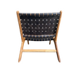 Load image into Gallery viewer, Leather Strap Wooden Chair | Black Leather
