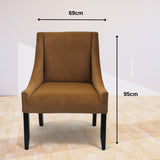 Dining Chair | Burnt Orange with velvet fabric, deep seat and long backrest