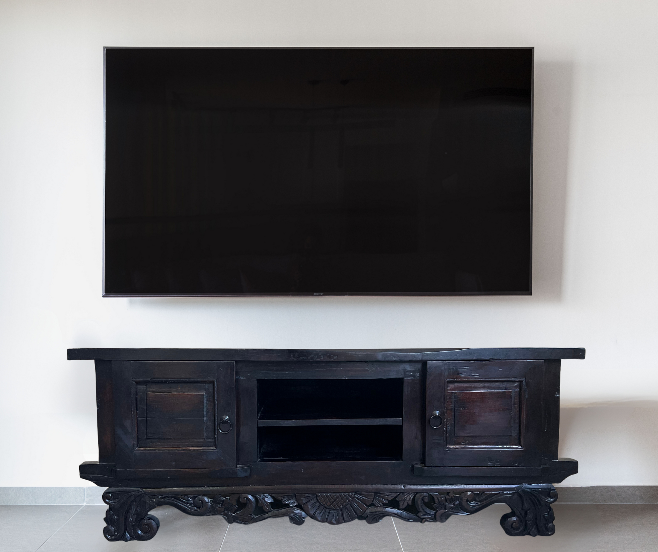 Wooden TV Plasma Stand | Dark Brown