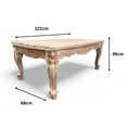 Load image into Gallery viewer, Coffee Table SHR | Natural wood finish with engraved feet and sides
