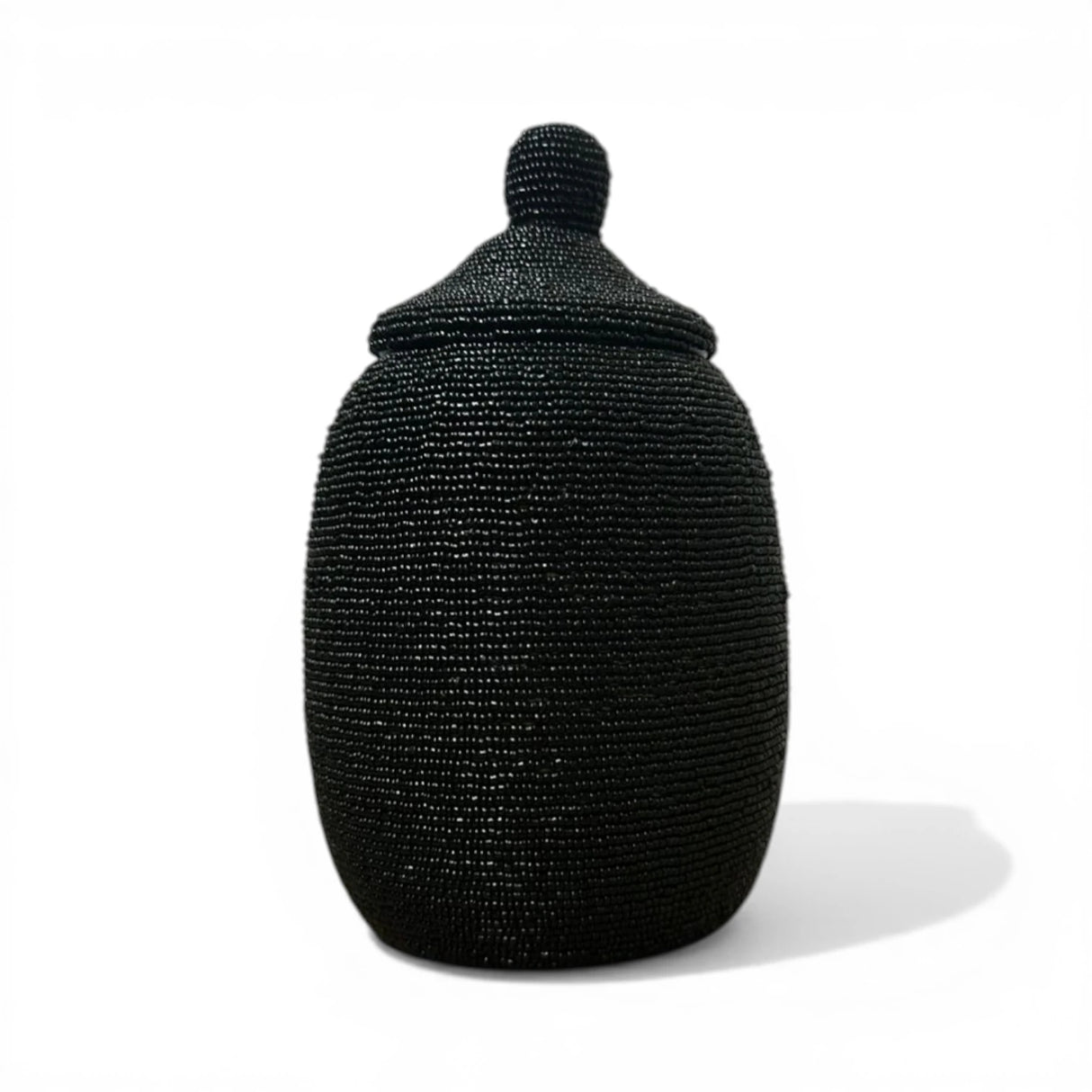 Black Beaded Decorative Vase