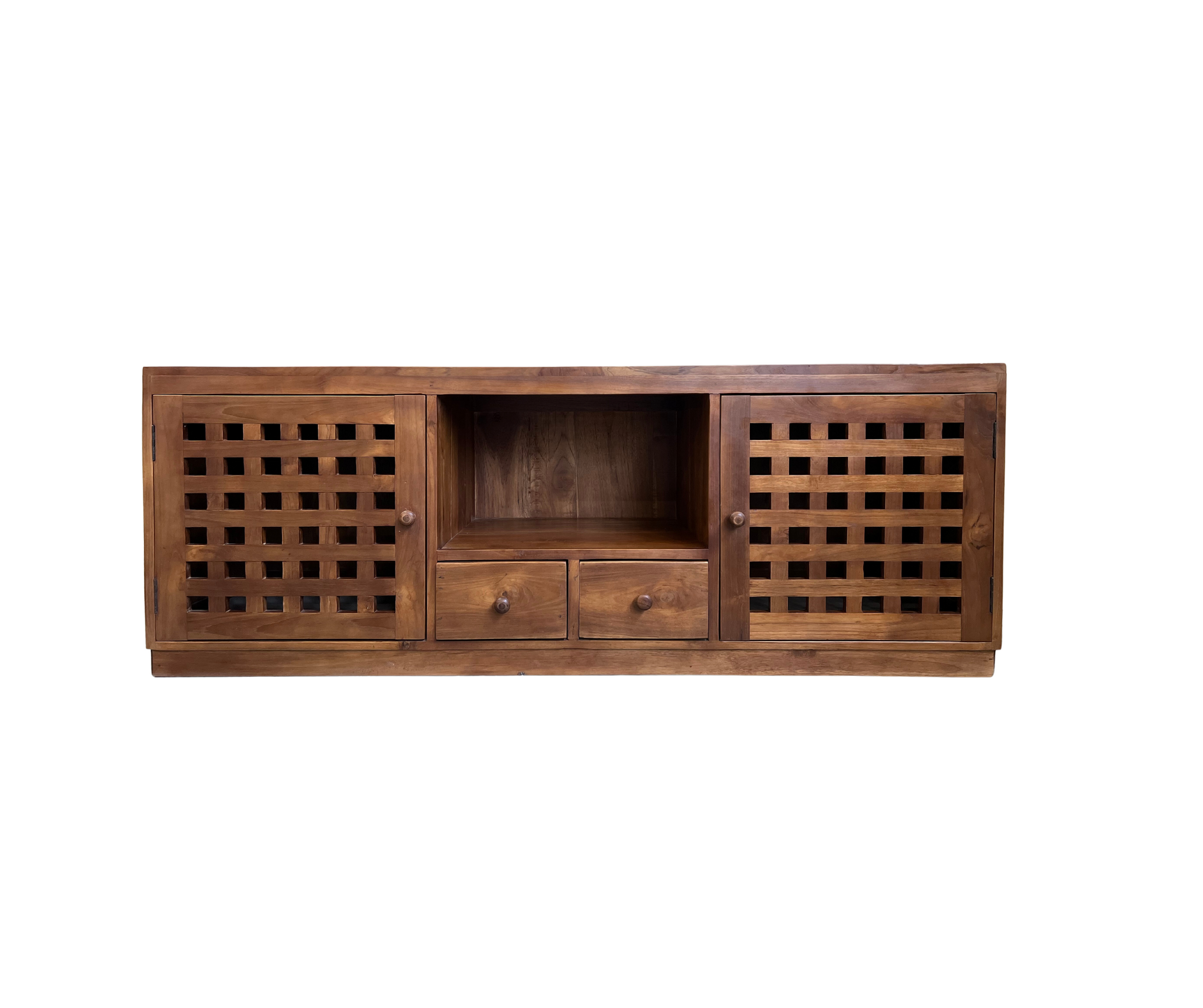 2 Doors 2 Drawers TV Buffet Stand | Light Brown