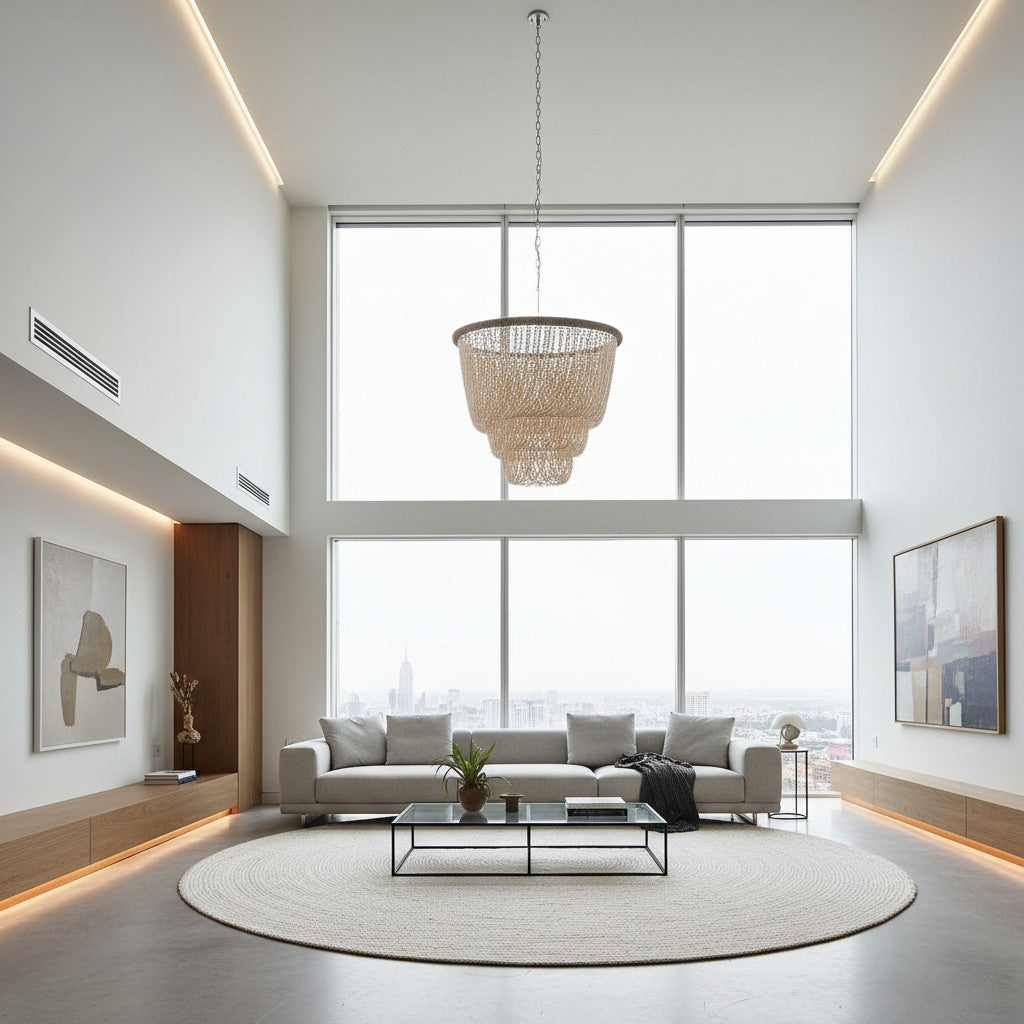Cascading Coastal Beaded Pendant Light
