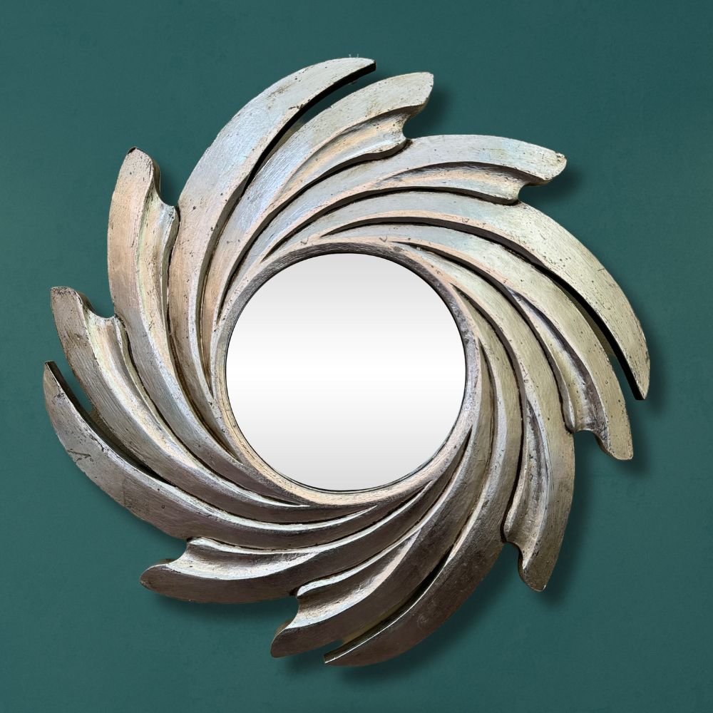 Tornado Mirror | Round Silver 60x60cm