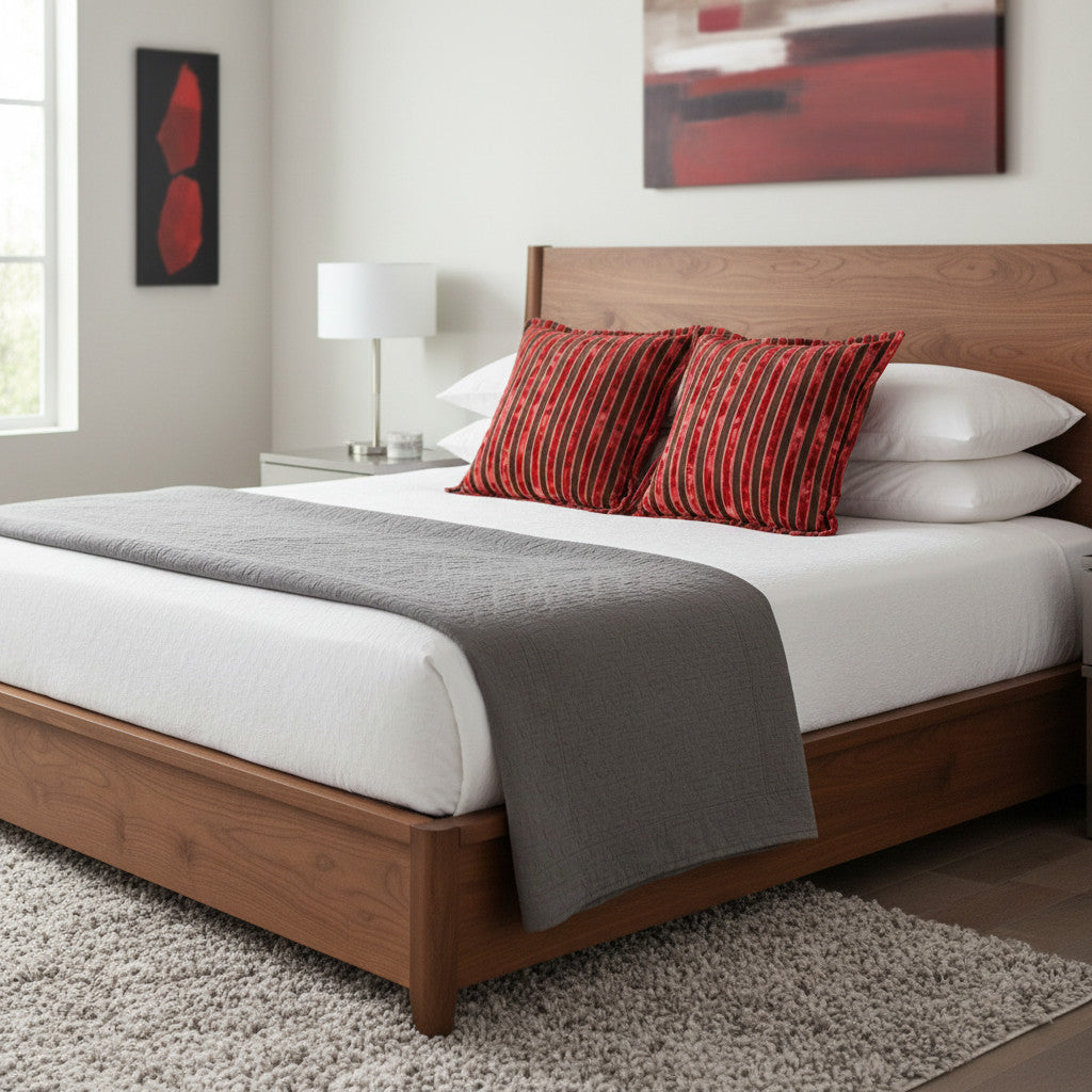 Scatter Cushion | Red & Brown Stripe | House Range