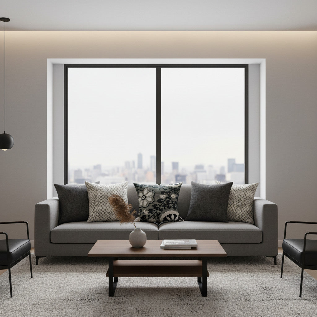 Scatter Cushion | Black Flower Mushroom | House Range