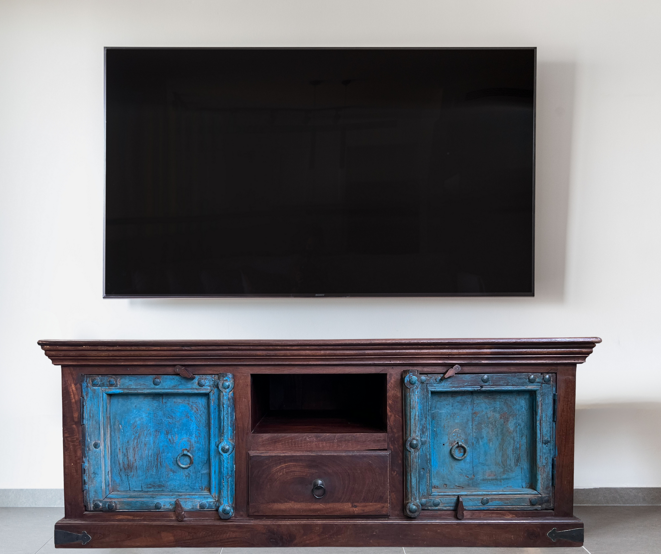 WDN Plasma TV Stand | Blue Doors