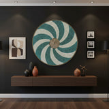 Beaded Swirl Wall Decoration | 60cm, Blue & White