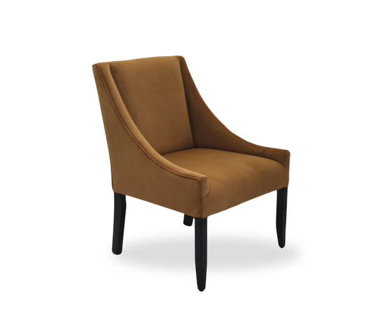 Dining Chair | Burnt Orange with velvet fabric, deep seat and long backrest