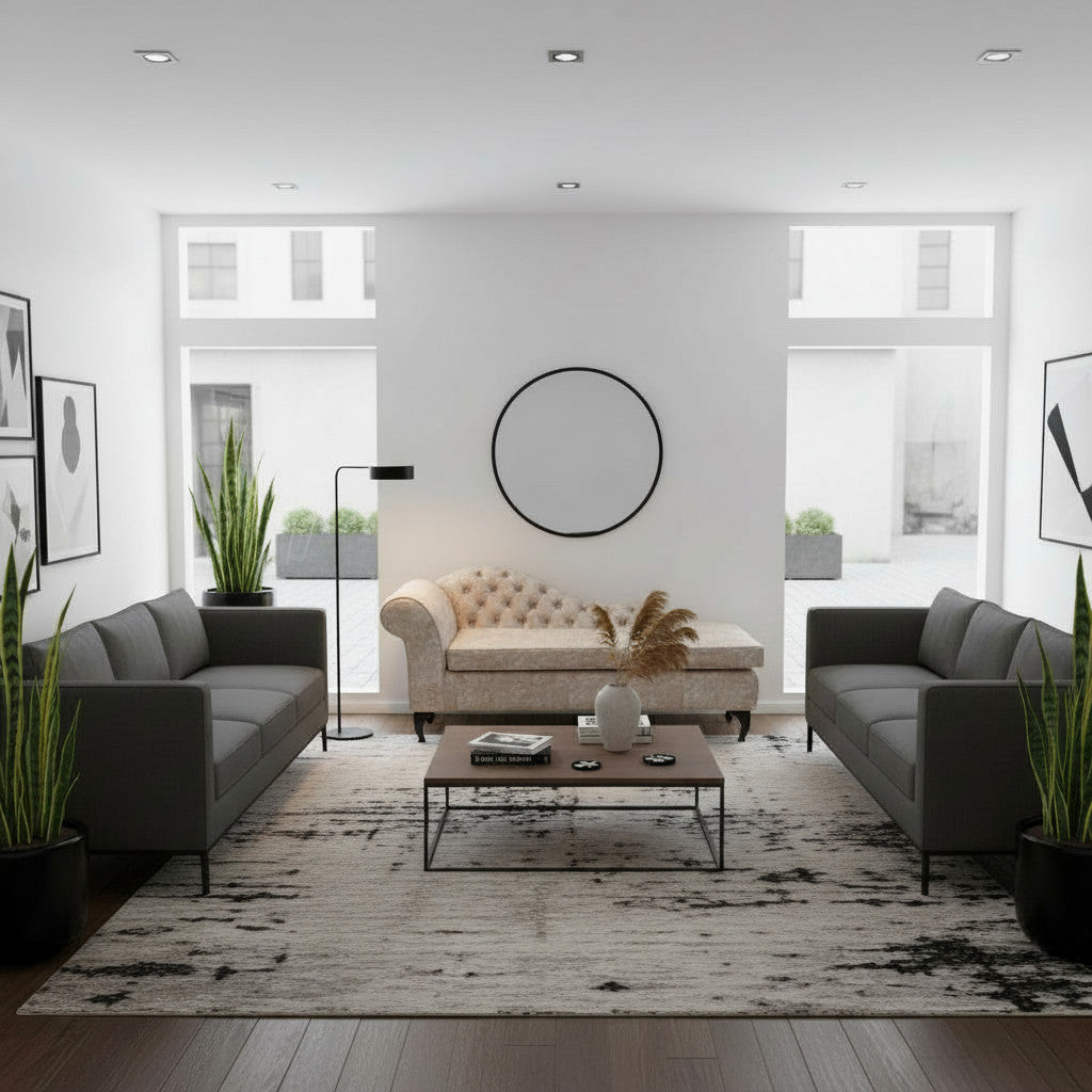 Chaise Lounge | Cream & Brown