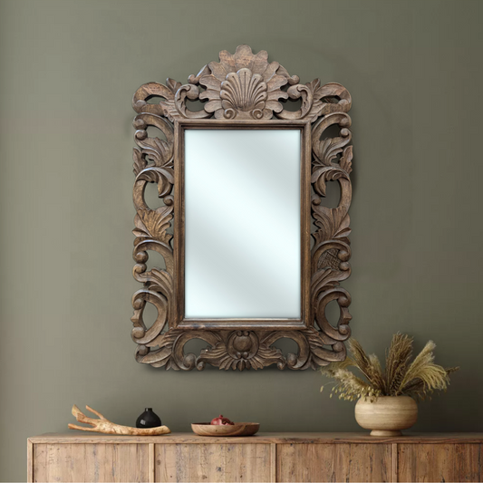 Paloma Mirror 150x100 | Brown Ornately Decorated Frame