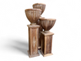 Load image into Gallery viewer, TEAK BOWL FLOWER STAND SET OF 3
