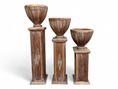 Load image into Gallery viewer, TEAK BOWL FLOWER STAND SET OF 3
