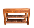 Load image into Gallery viewer, ENGLAND CONSOLE | VARNISHED TEAK 3 DRAWER120X40X80 CM
