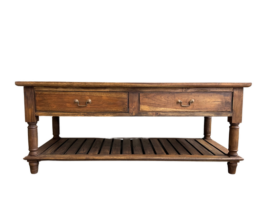 FARMHOUSE COFFEE TABLE | BROWN TEAK