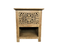 Load image into Gallery viewer, Bedside Table with Carvings Bali | White Wash
