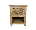 Load image into Gallery viewer, Bedside Table with Carvings Bali | White Wash
