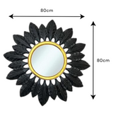 Catalina Mirror Round | Black & Gold Large Wall Mirror