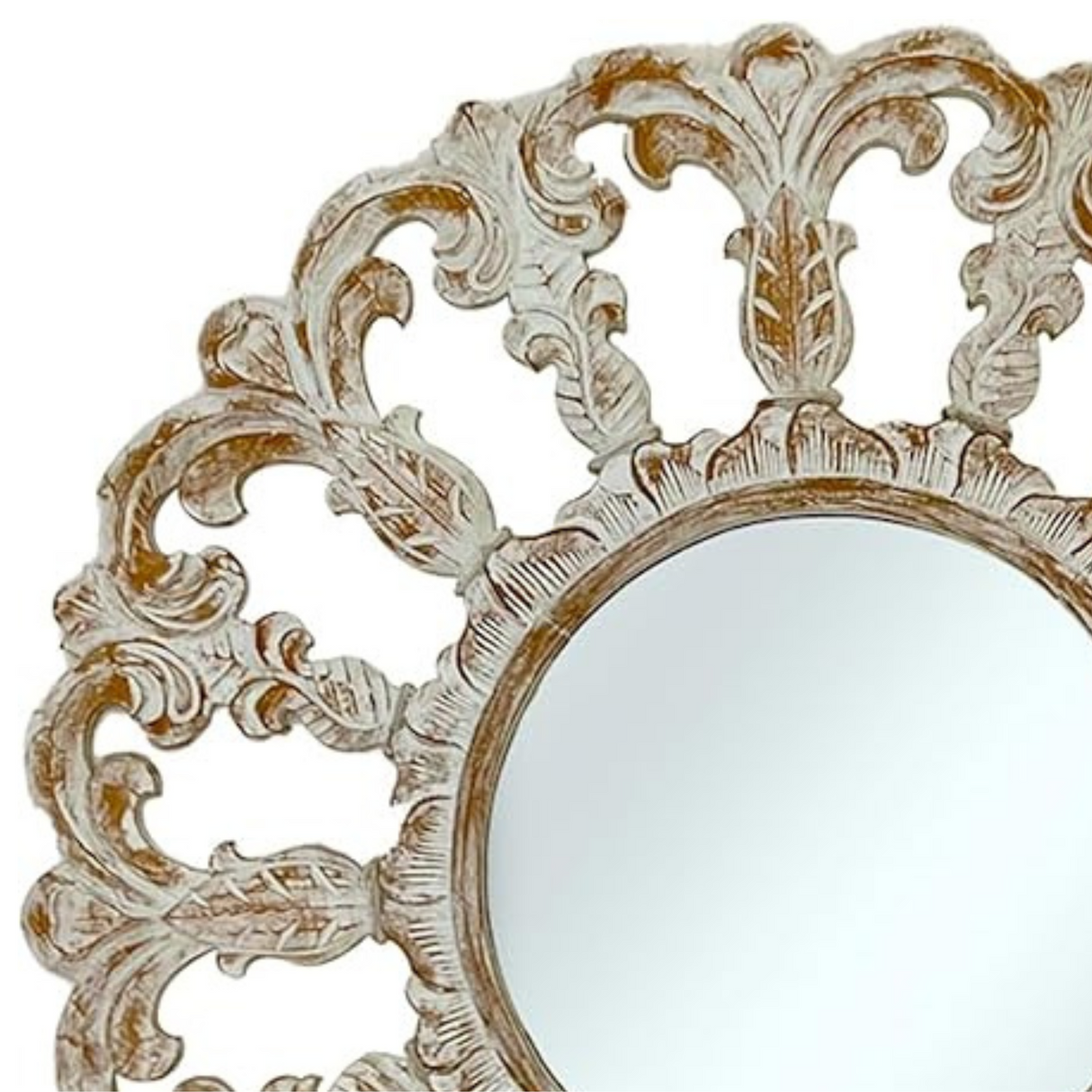 Horizon Round Mirror | White Wash Large Wall Mirror