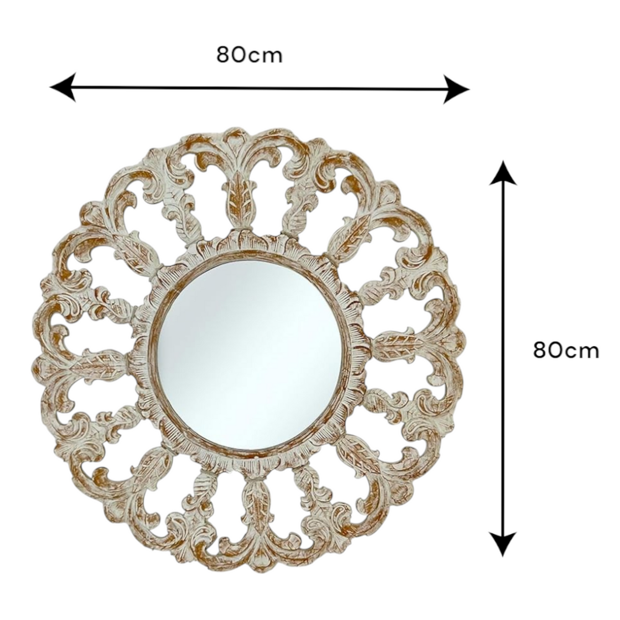 Horizon Round Mirror | White Wash Large Wall Mirror