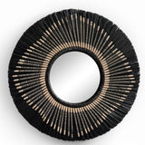 Natural Frame Mirror | Black, Patterned 70cm