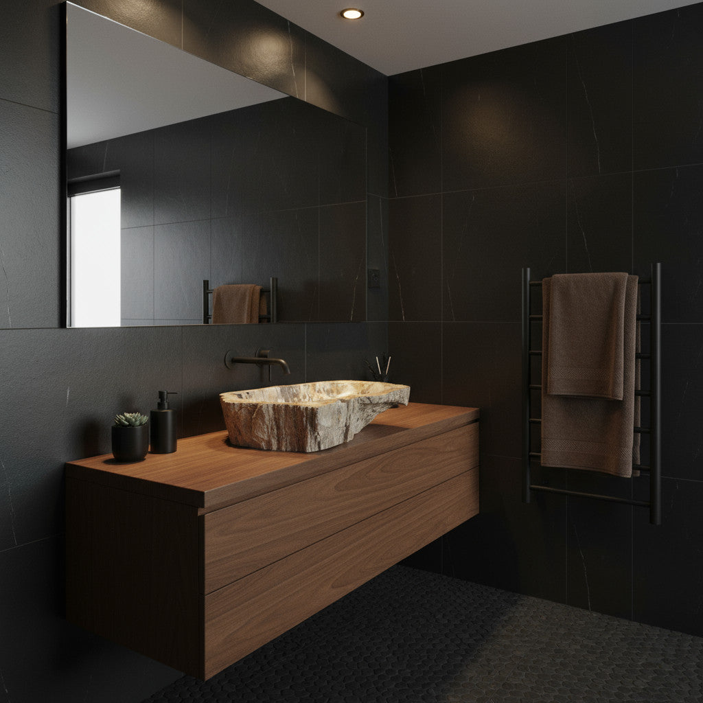 Indonesian Riverstone Basin/Sink - Tiger, Brown, Natural