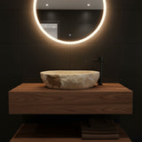 Indonesian Riverstone Basin/Sink - Cream, Marbled