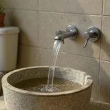 Indonesian Riverstone Basin/Sink - Grey, Marbled, Round
