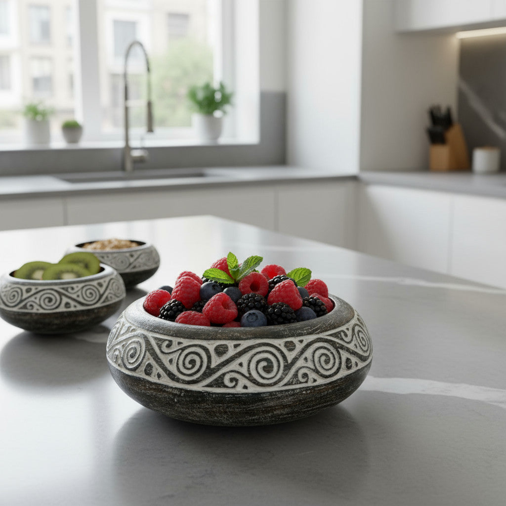 Wooden Bowl Carving | Green Washed