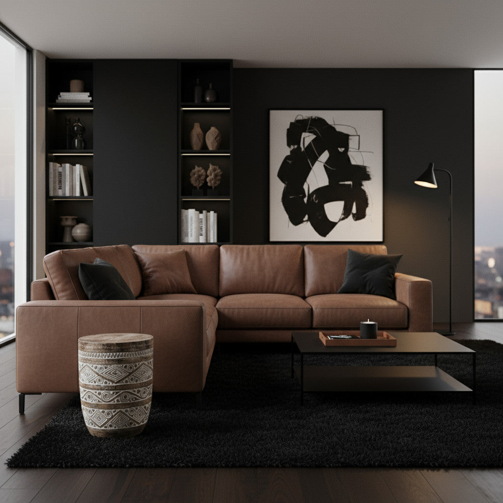 Carved Dome Stool | White, Natural