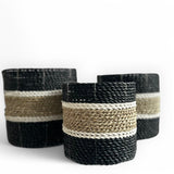 Tube Mini Basket Medium | Black, White, Tan