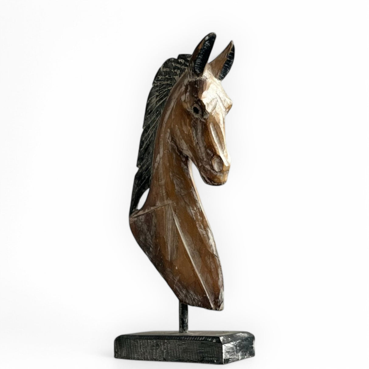 Horse Head Statues | Set of 3, Washed
