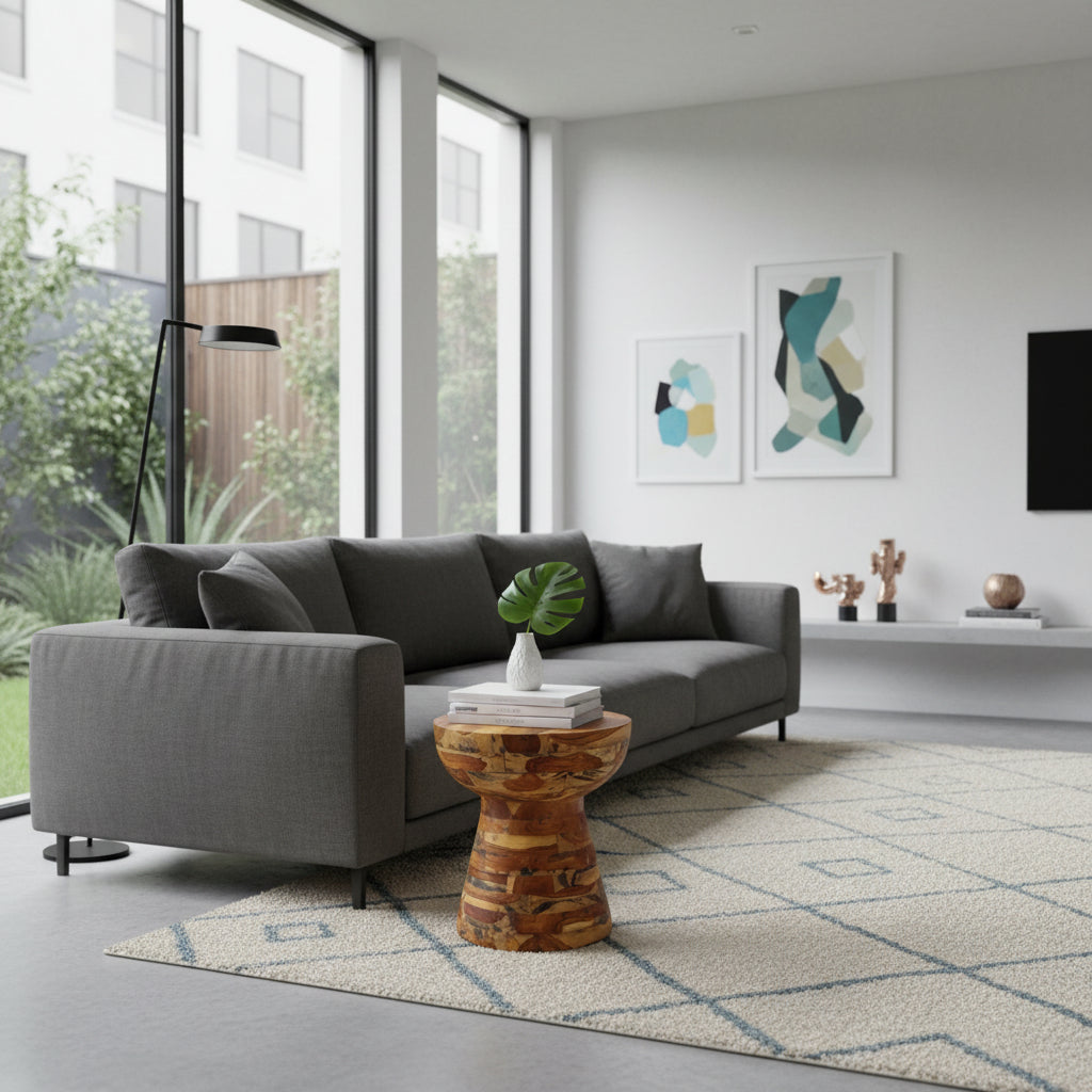 WOODEN TEAK STOOL40X40X50CM