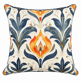 Botanical Blue lamp; Gold Luxury Scatter Cushion