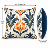 Botanical Blue lamp; Gold Luxury Scatter Cushion
