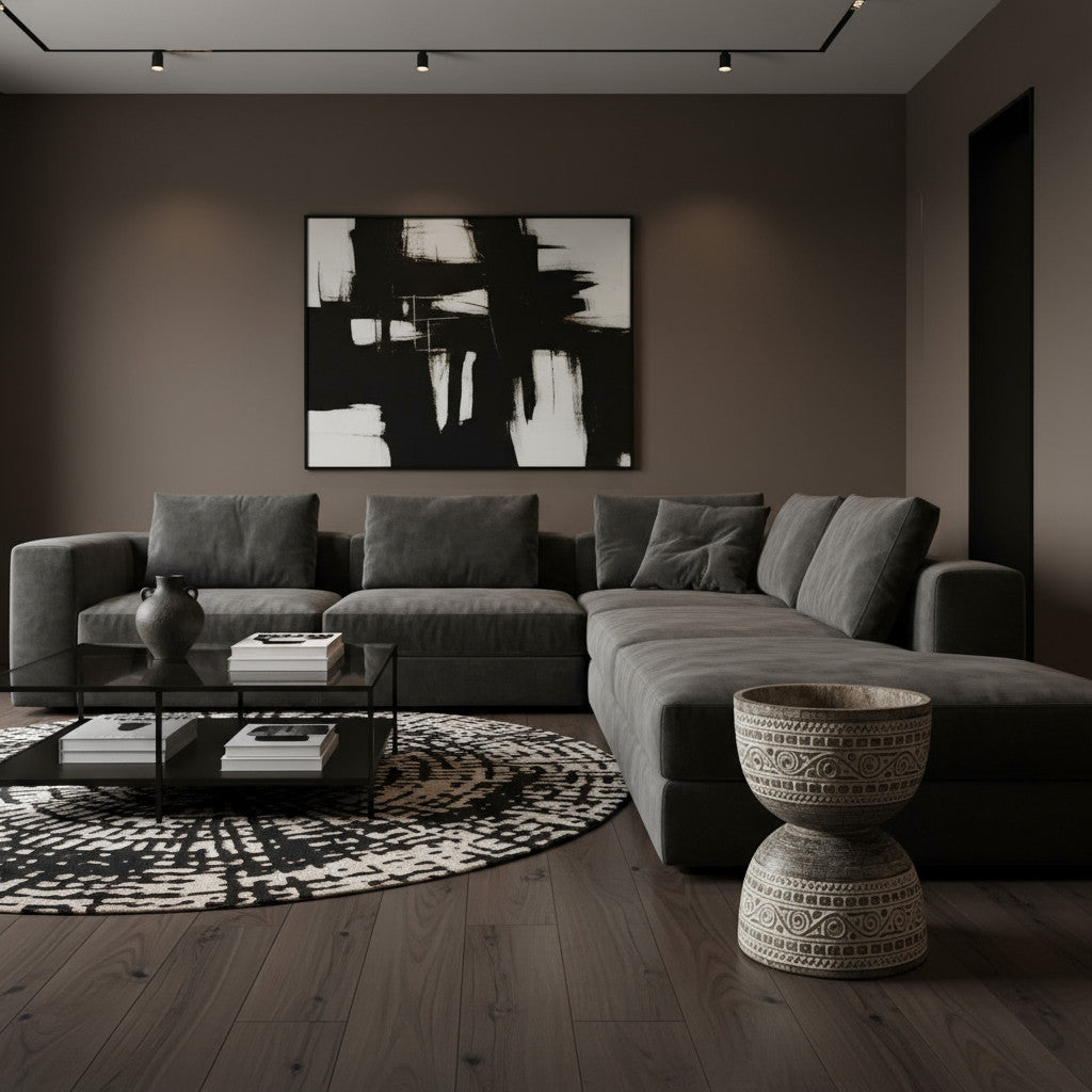 Carved Hourglass Stool | White, Natural