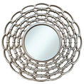 Load image into Gallery viewer, LS23 Mirror with Ornately Decorated Frame | Round Silver 63x63cm
