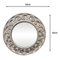 Load image into Gallery viewer, LS05 Silver Mirror with Ornately Decorated Frame | Round 52x52cm
