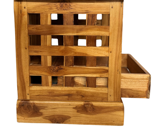 Wooden Teak Bed Side Block Style | Teak