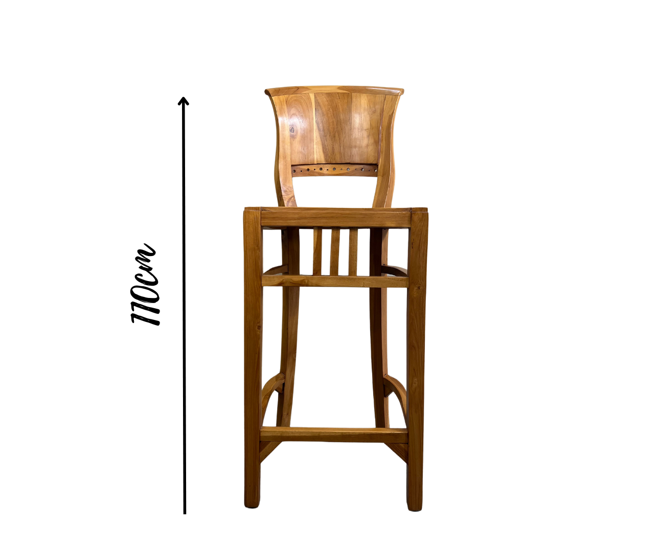 Wooden Teak Lidi Bar Stool No Arms Yellow Lemon Tree