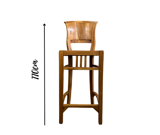 Wooden Teak Lidi Bar Stool | No Arms